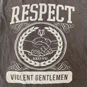 Violent Gentleman T-Shirt Black Mens Medium Respect Violent Gentlemen Graphic